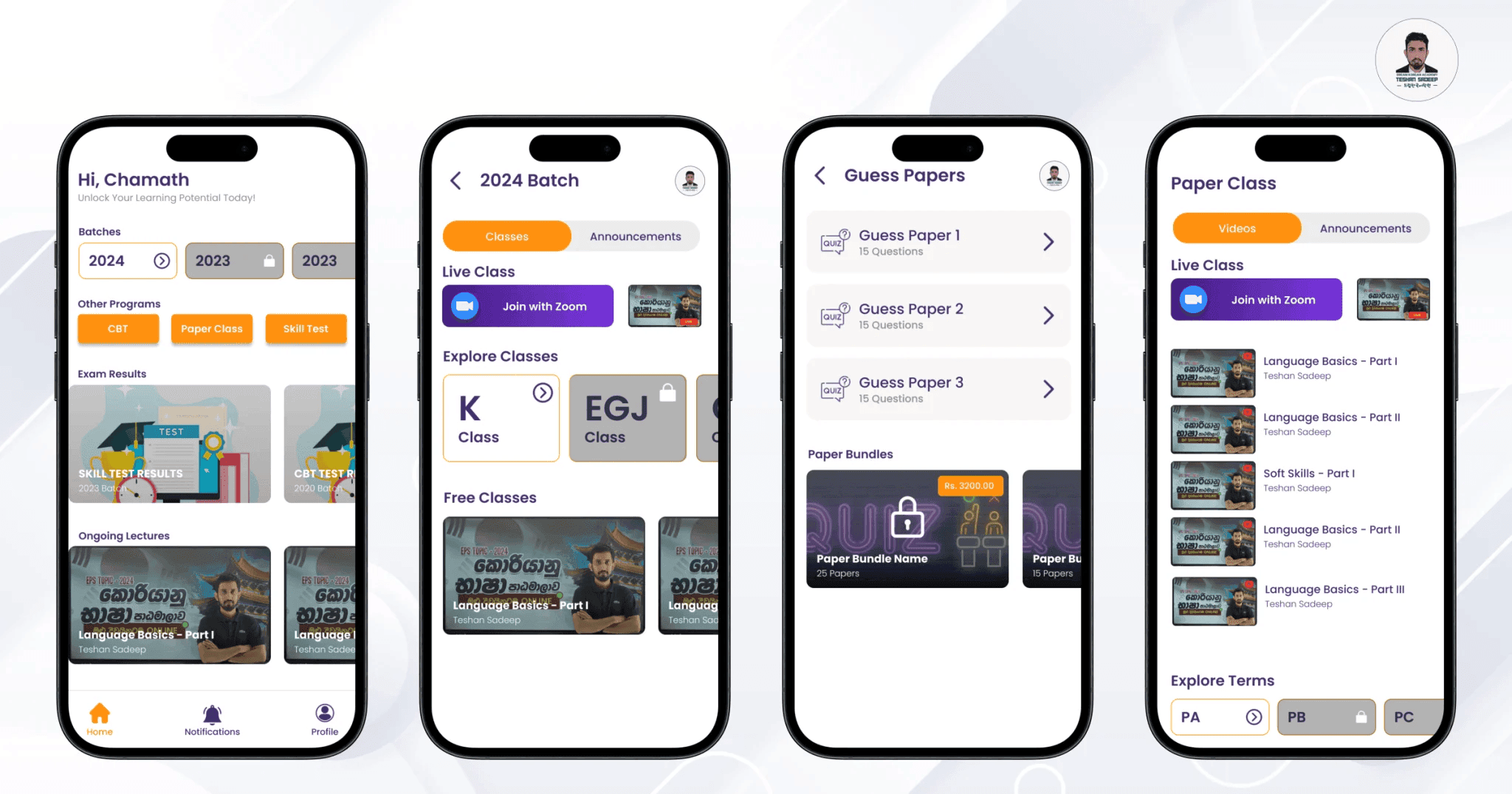 Korean LMS - LMS Mobile App for an Academy